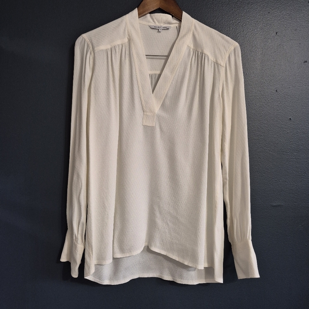 Helmut Lang Cream Textured Pullover Viscose Blouse XS - Picture 9 of 9